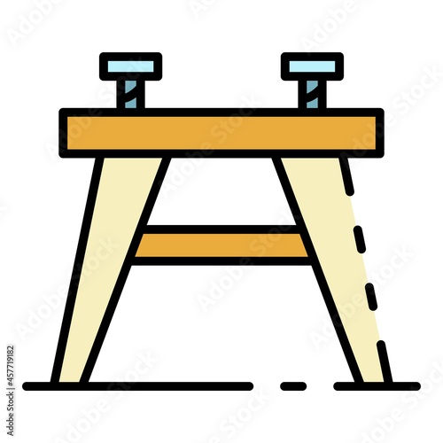 Carpenter chair icon. Outline carpenter chair vector icon color flat isolated
