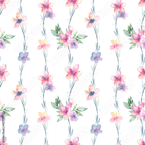 Watercolor pattern background wallpaper with abstract flowers