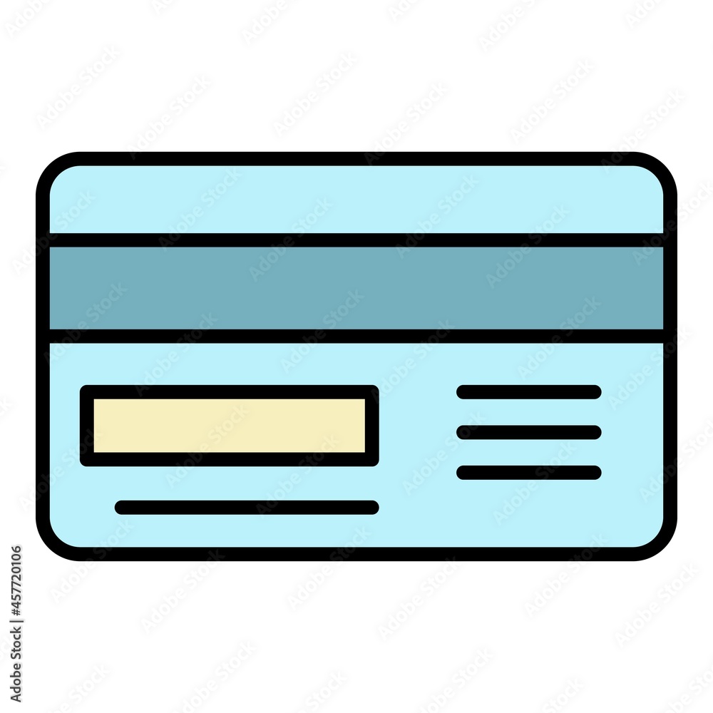 Credit card icon. Outline credit card vector icon color flat isolated Credit card icon. Outline credit card vector icon color flat isolated