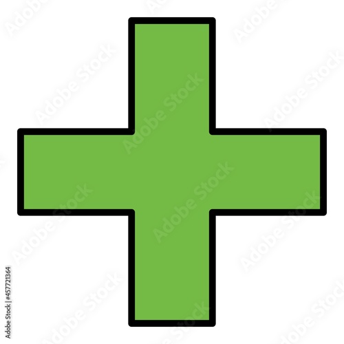 Pet medical cross icon. Outline pet medical cross vector icon color flat isolated