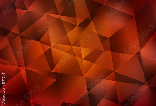 Dark Red, Yellow vector abstract polygonal pattern.