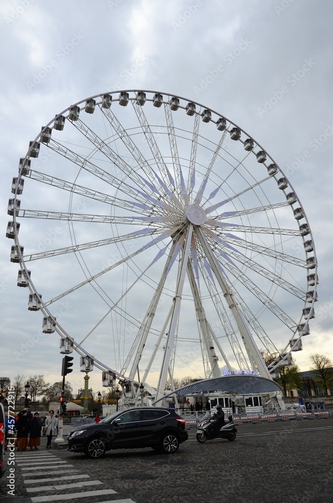 The giant Ferris wheel (Grande Roue) is set up on Place de la Concorde in Paris