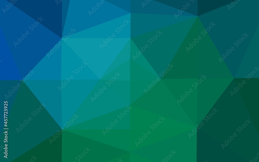 Obraz premium Dark Blue, Green vector polygonal background.
