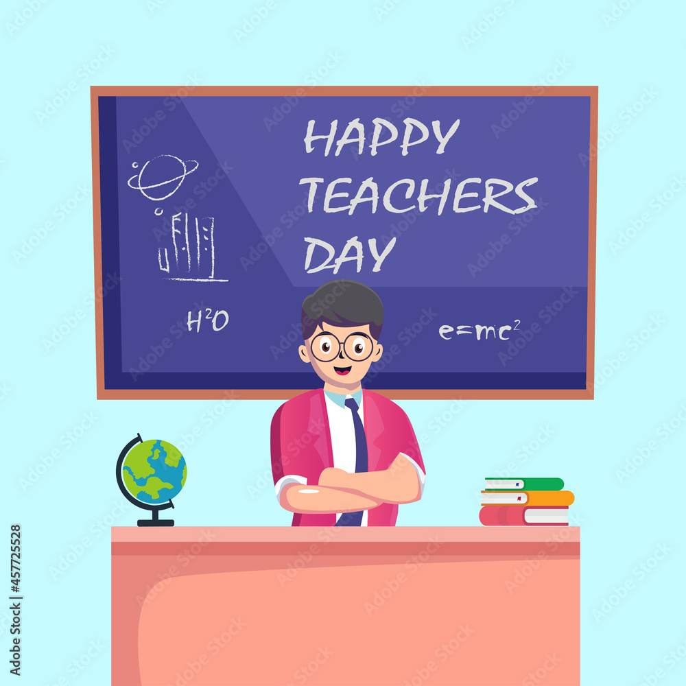 happy teacher's day, education concept. Flat vector template Style Suitable for Web Landing Page. happy teacher's day, education concept. Flat vector template Style Suitable for Web Landing Page.