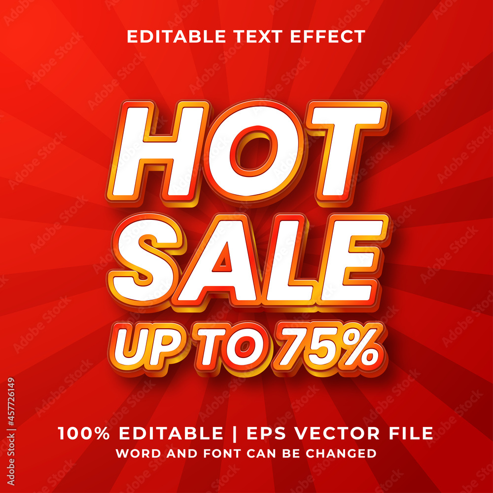 Editable text effect - Hot Sale template style premium vector