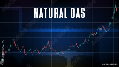 abstract futuristic technology background of US natural gas futures Price graph Chart coin digital cryptocurrency