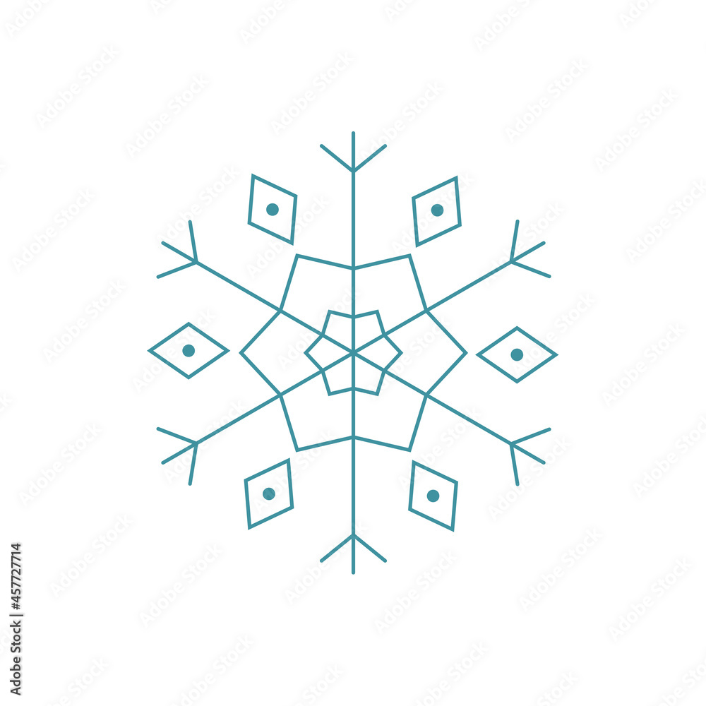 Blue snowflake. Icon logo design. Ice crystal winter symbol. Template for winter design. Blue snowflake. Icon logo design. Ice crystal winter symbol. Template for winter design.