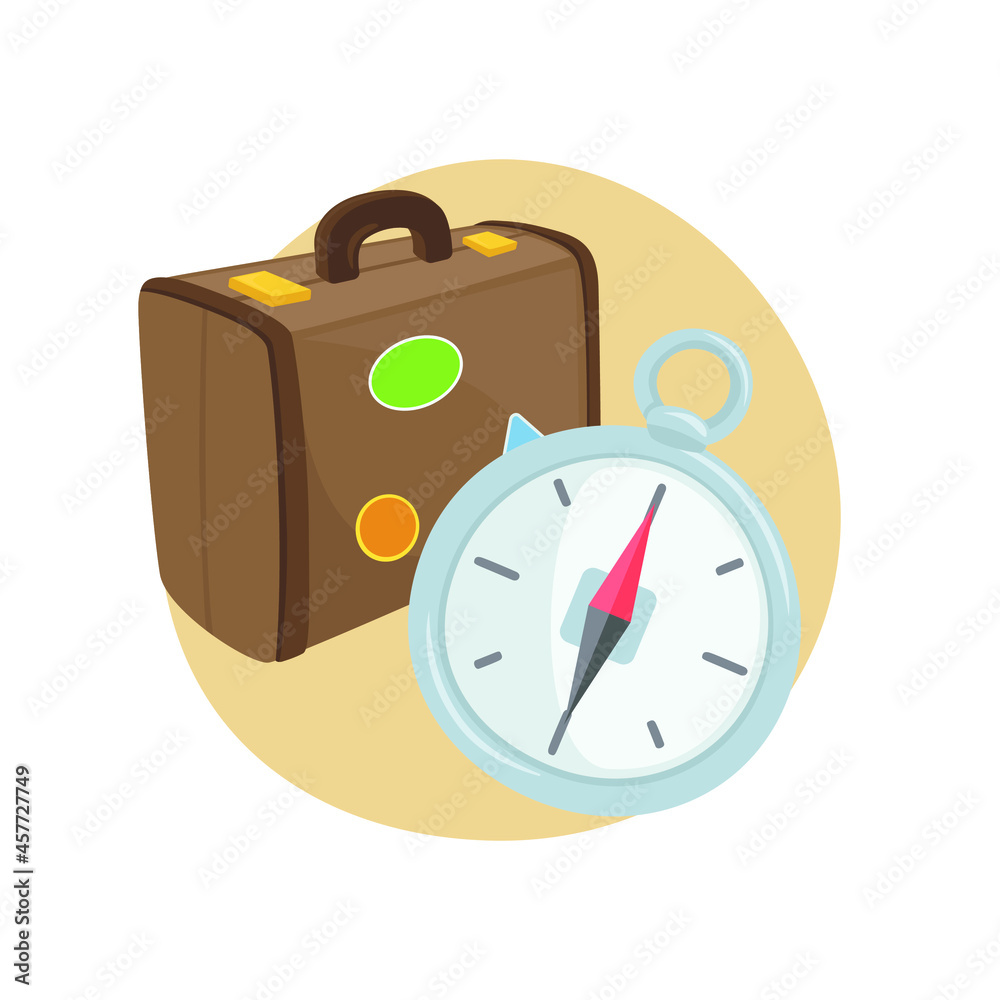 Travel Suitcase Emoji Icon Illustration. Summer Vacations Compass Adventure Vector Symbol Emoticon Design Doodle Vector. Travel Suitcase Emoji Icon Illustration. Summer Vacations Compass Adventure Vector Symbol Emoticon Design Doodle Vector.
