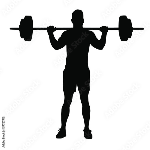 Full length Gym weight a male silhouette, gym weight silhouette 