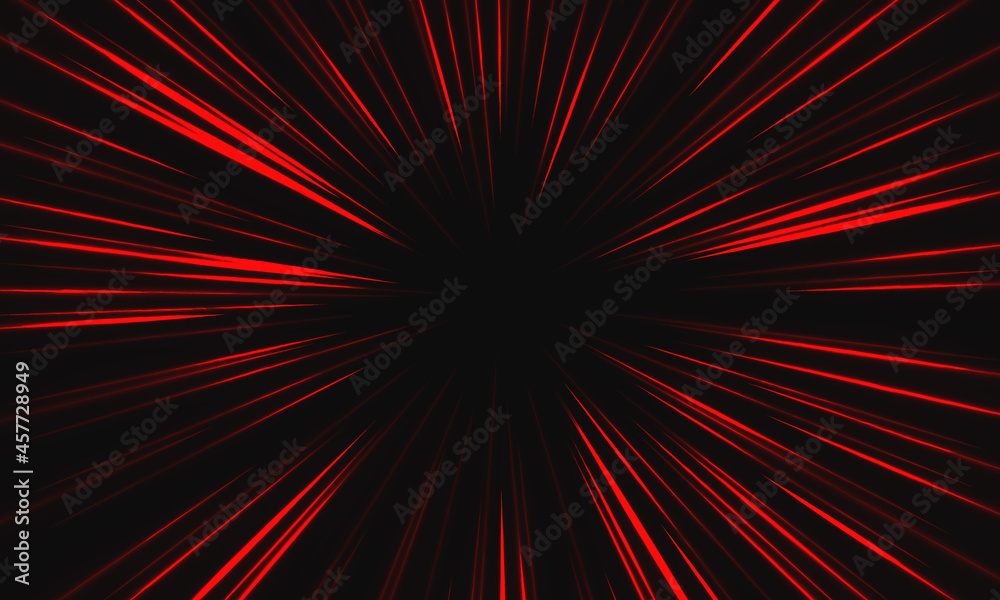 Abstract red light speed zoom on black background technology vector Abstract red light speed zoom on black background technology vector