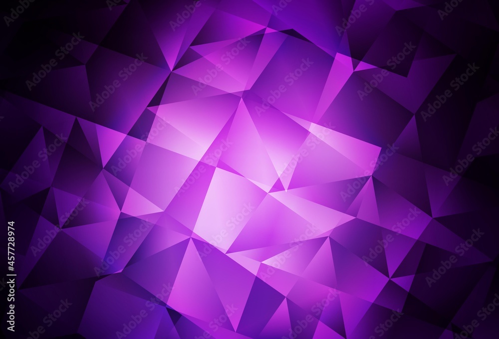 Dark Purple vector polygon abstract backdrop.