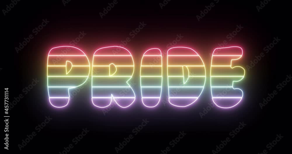 Pride neon sign banner background for a promo video with Luma Mattes or ...