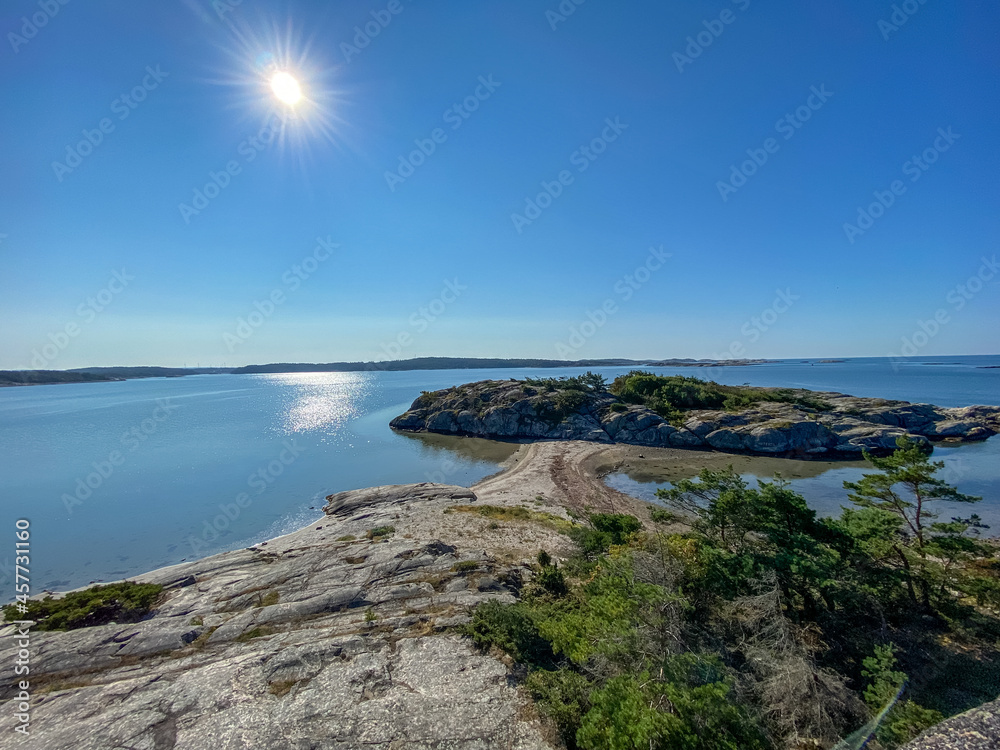 Beach with both sides Water between two Islands in Sweden - Landscape Photography	