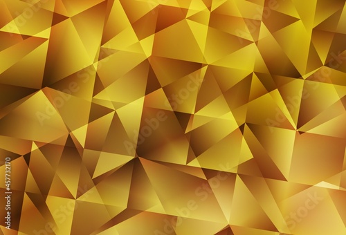 Dark Yellow vector low poly layout.