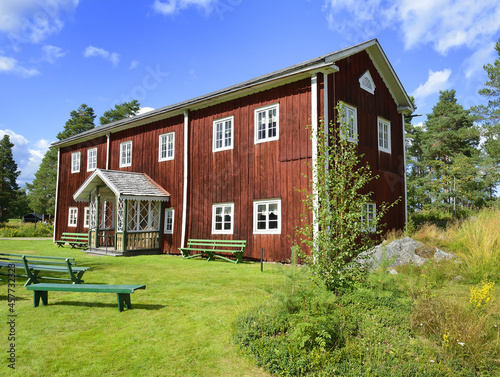 Halsingegard (Bortom aa) historic farm. Bortom Åa is one of the seven farmhouses included in the Decorated Farmhouse of Hälsingland UNESCO World Heritage of Sweden. photo