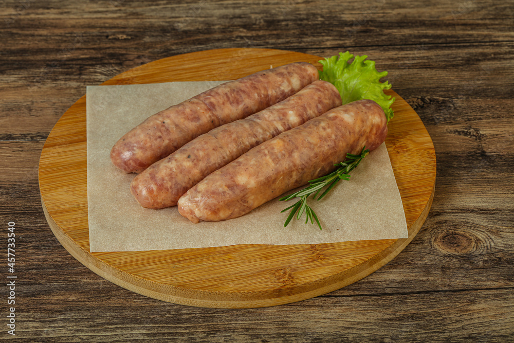 Raw pork meat sausages for grill Raw pork meat sausages for grill