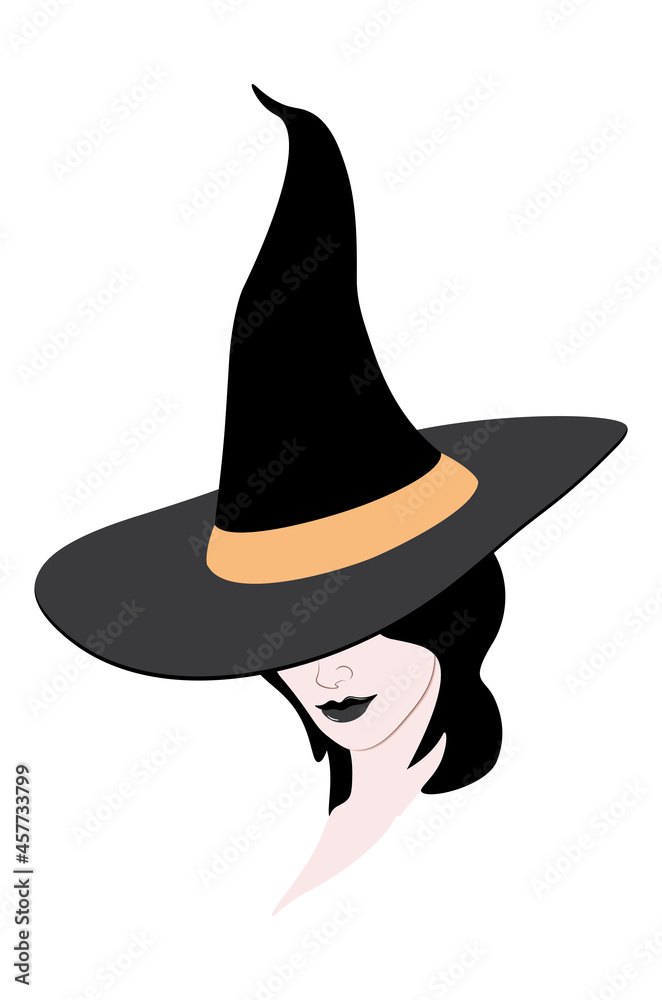 Witch hat and face