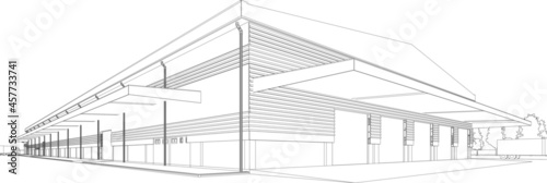 3D illustration of building project