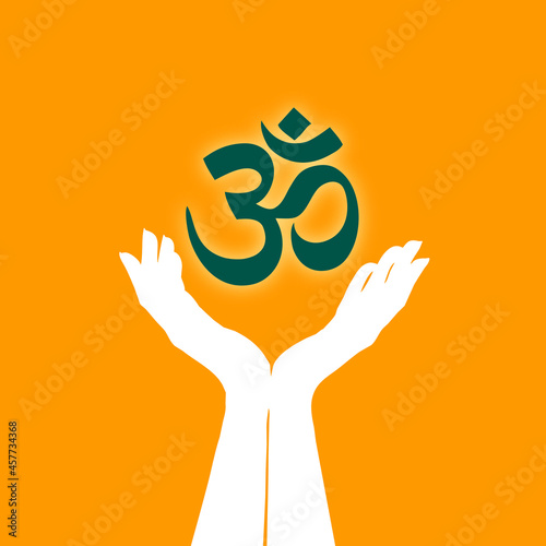 Ohm symbol Hindi text on orange