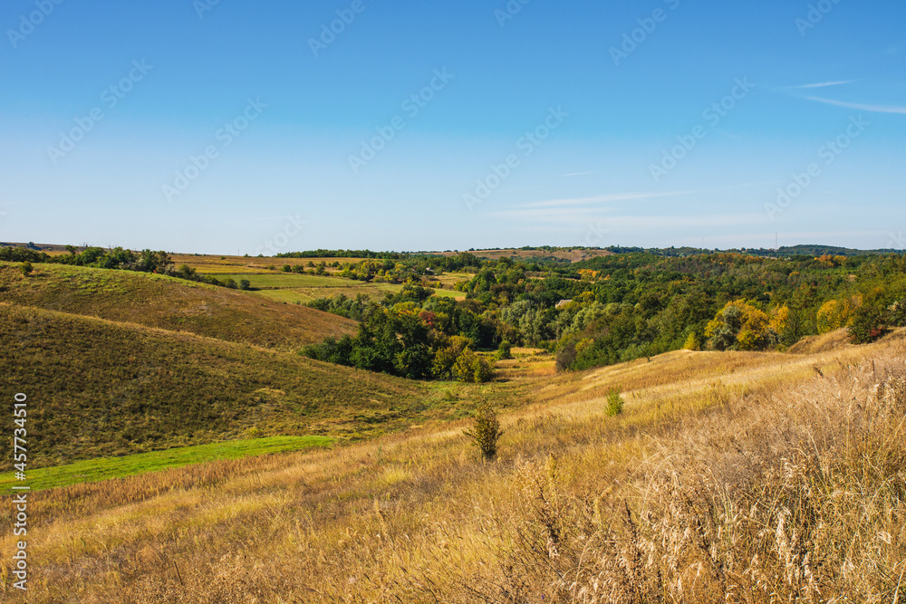 Beautiful photos of suburban autumn landscapes. Cherkasy region, Ukraine.