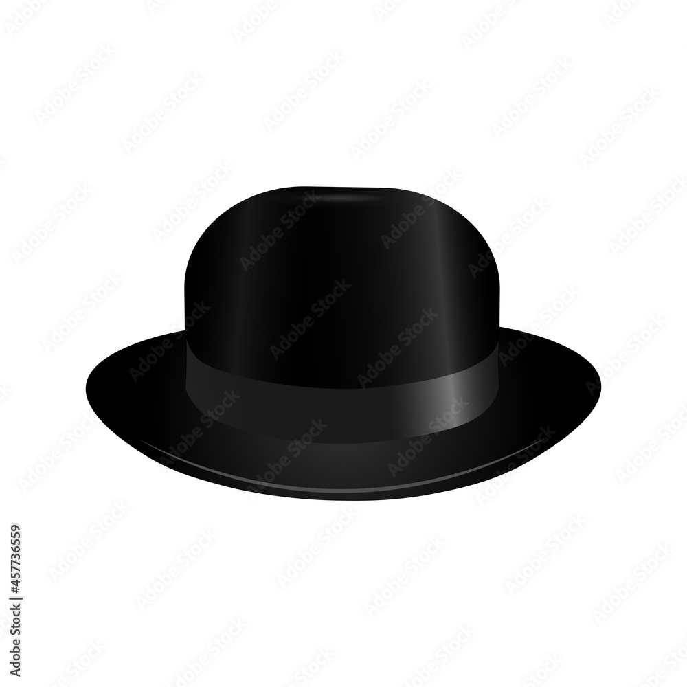 Gentleman black bowler hat for web design Fashion and vintage man hat Gentleman black bowler hat for web design Fashion and vintage man hat