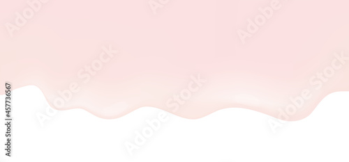 Dripping cream on ehite background. Vector Illustration