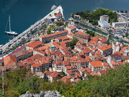 Top view of the medieval city. Mediterranean. Old city.