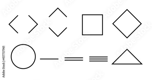set of simple geometric shapes on white background. Vector Illustration. EPS10