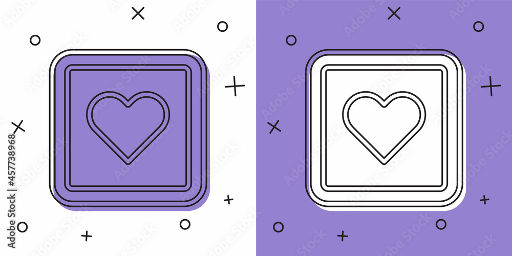 Set Like heart icon isolated on white and purple background. Counter Notification Icon. Follower Insta. Vector Set Like heart icon isolated on white and purple background. Counter Notification Icon. Follower Insta. Vector