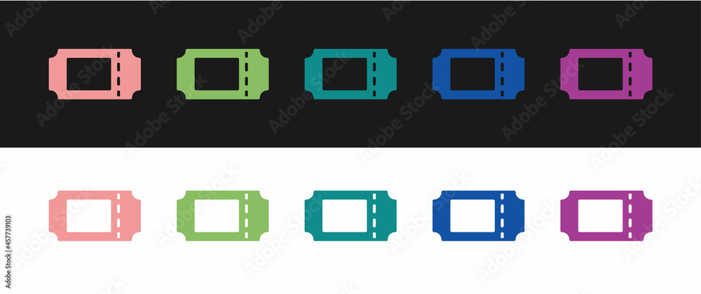 Set Cinema ticket icon isolated on black and white background. Vector Set Cinema ticket icon isolated on black and white background. Vector