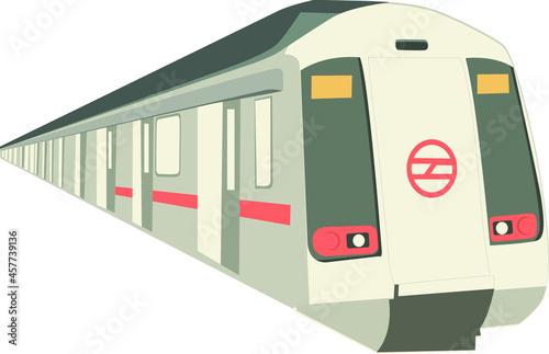 metro train in subway rail clip art