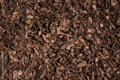 Brown mulch - Abstract textured background photo