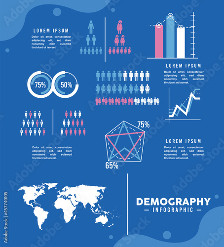 nine demography infographic icons