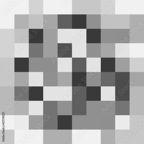 Censored sign from pixel blur. Square grey background in mosaic design. Abstract vector illustration, blurry effect for protection face on a photo and video. Digital censorship for content