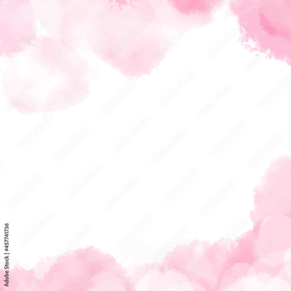 Watercolor pink spot on a white background. Frame made of watercolor stains. Vector illustration Watercolor pink spot on a white background. Frame made of watercolor stains. Vector illustration