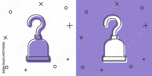 Set Pirate hook icon isolated on white and purple background. Happy Halloween party. Vector