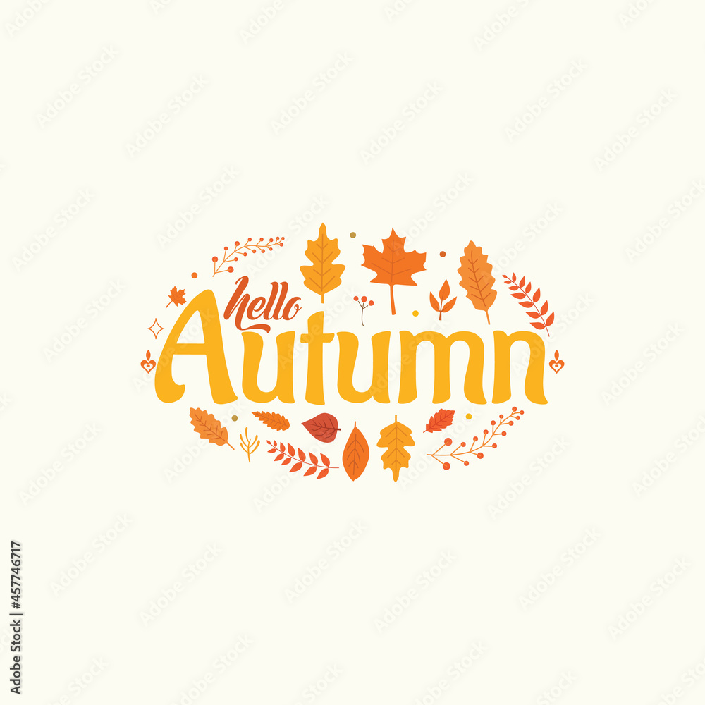 fall or autumn decoration badge label tee T shirt print patch clothing stamp stickers decoration and gifts fall t-shirt print design vector slogan inscription typography