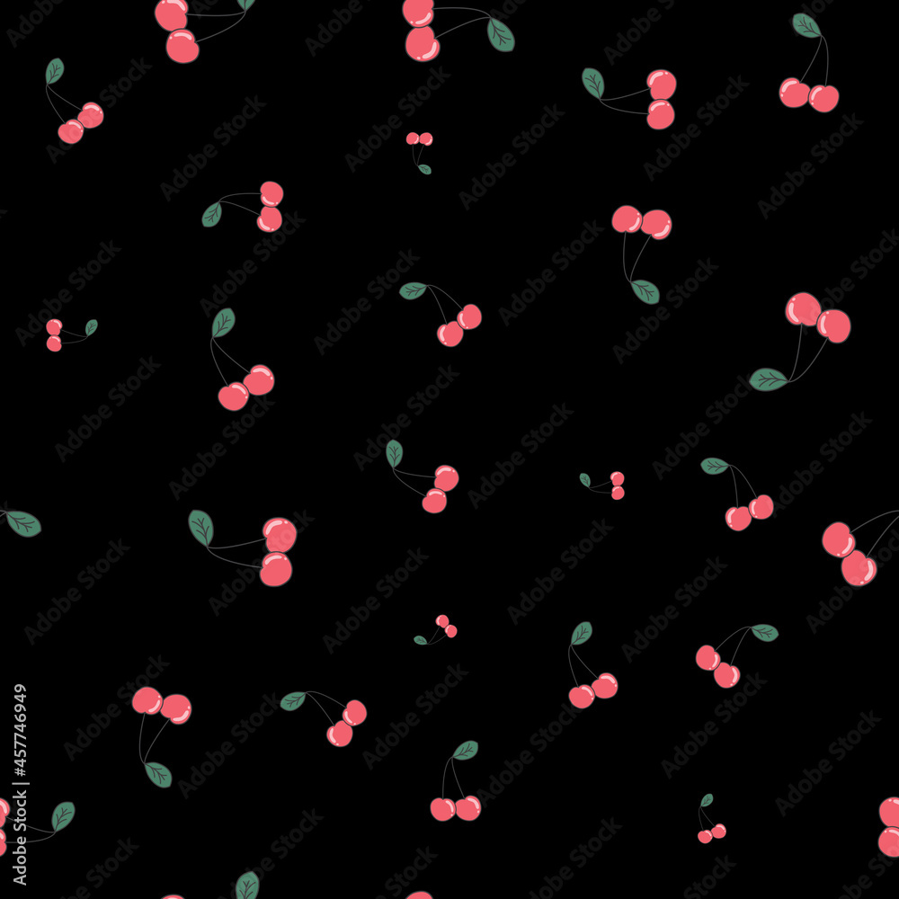 Cherry cute seamless pattern background for kids textile. Vector Illustration Cherry cute seamless pattern background for kids textile. Vector Illustration