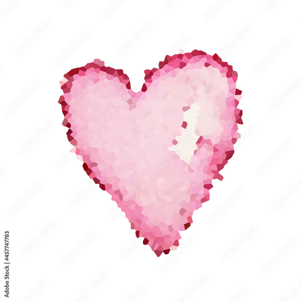 The heart is a mosaic. Watercolor. Happy Valentine's Day. Vector illustration