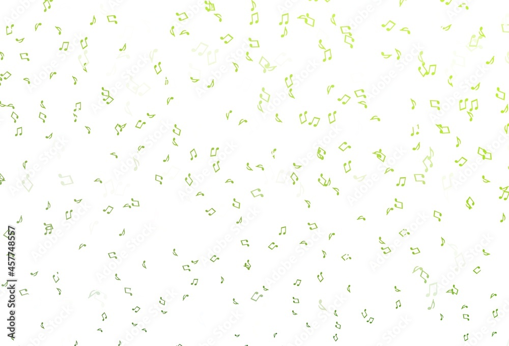 Light Green vector template with musical symbols.