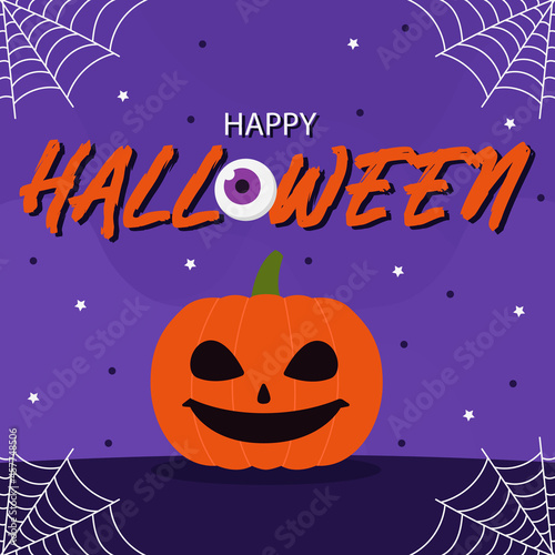 Halloween colorful bright web banner congratulation - Vector