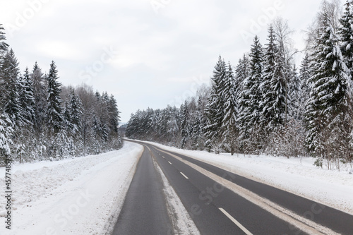 winter paved road for vehicles © rsooll