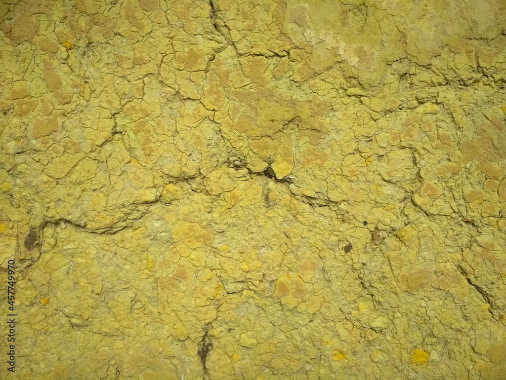 Texture of yellow cracked clay rock. Clay walls with cracks. Texture of yellow cracked clay rock. Clay walls with cracks.