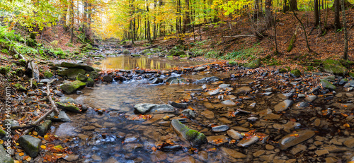 Fototapeta Naklejka Na Ścianę i Meble -  Szepit waterfall on the Hylaty stream, Bieszczady Mountains