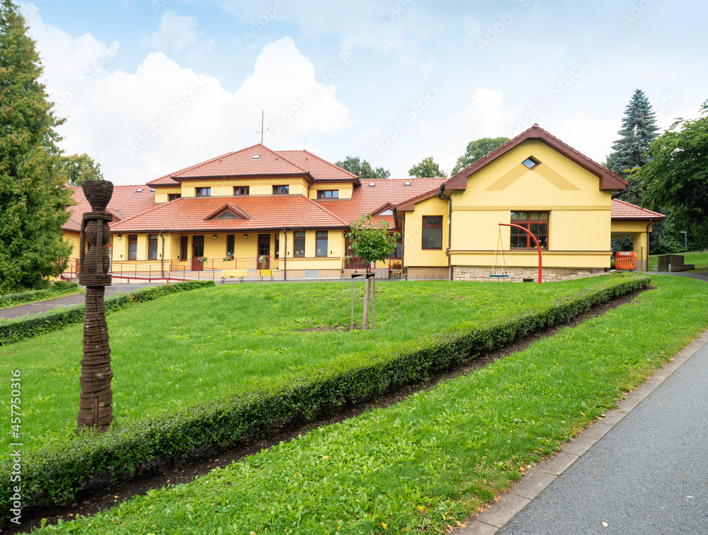 Hamzova lecebna.  One of the buildings of the extensive spa complex