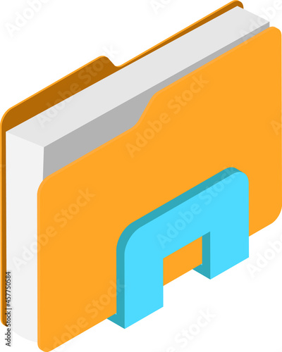 File folder isometric icon vector