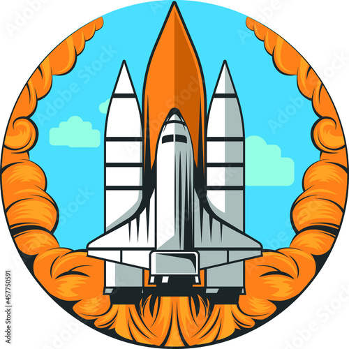 Rocket takes off icon stripe