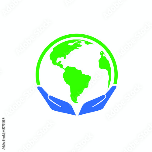 Save the planet. African hands holding globe, earth. Earth day concept. Earth day vector illustration for poster, banner,print,web. Modern cartoon flat style illustration 