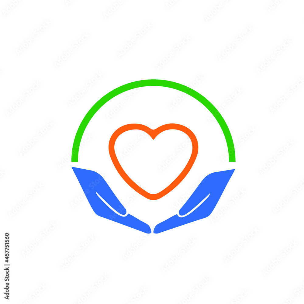 Hands hold the red heart symbol icon graphic design, logo sign isolated on white background vector illustration Hands hold the red heart symbol icon graphic design, logo sign isolated on white background vector illustration