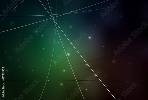 Dark Green vector layout with circles, lines. © smaria2015